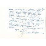 [KARPOWICZ Tymoteusz]. Odręczny list Tymoteusza Karpowicza do aktora Jana Świderskiego jako dyrektora Teatru Dramatyczne...