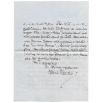 [ROSNER Karl]. List rękopiśmienny austriackiego pisarza Karla Rosnera do nieznanego adresata,...