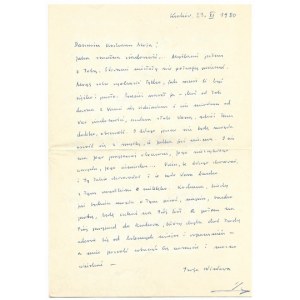 [SZYMBORSKA Wisława]. Handwritten letter from Wislawa Szymborska and Adam Włodek, addressed to Danuta Herbert-Ulam in Paris,...