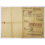 [DYMNY Wieslaw]. Handwritten short letter probably addressed to Wieslaw Dymny,...