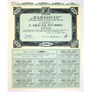 ZABLOCIE, Chemical Works, Joint Stock Company in Zabloc. 1 share [...] in bearer form, Mkp. 1000 [...].