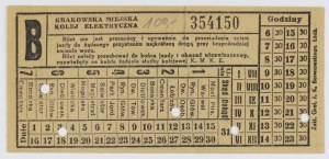[KRAKÓW]. Krakowska Miejska Kolej Elektryczna. [1935-1937]. 5,7x12,3 cm.