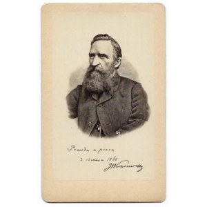 [KRASZEWSKI Józef Ignacy - Porträtfoto]. [2. Hälfte des 19. Jahrhunderts]. Foto-Formular. 9,1x5,...