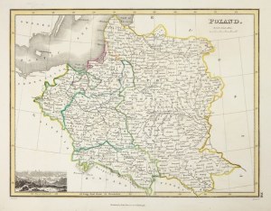 Mapa Polski J. Wylda z 1819.