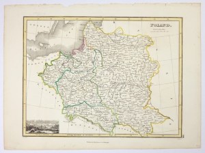 Mapa Polski J. Wylda z 1819.