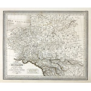 POLSKA. Mapa Polski L. Viviena de Saint-Martina z 1834.