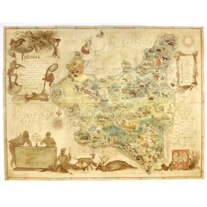 POLAND. Map of Polish hunting grounds from 1938.