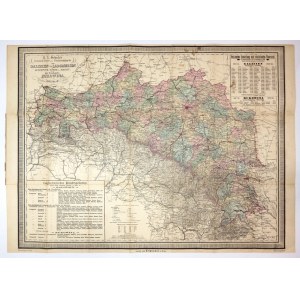 GALICJA. Mapa pocztowo-drogowa Galicji z 1891.