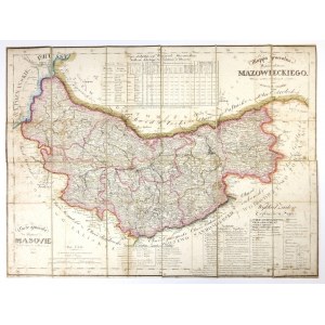 MAZOWSZE. Mappa jeneralna Woiewodztwa Mazowieckiego J. Kolberga z 1827.