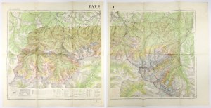 TATRY. Dwuczęściowa mapa Tatr z 1938. Wyd. narciarskie.