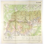 TATRY. Two-part map of the Tatra Mountains, 1938. ski ed.