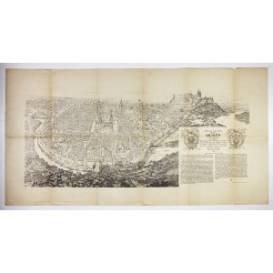 Large-format panorama of 17th century. Kraków by J. Gumowski. 1934.