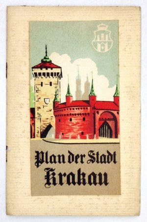 KRAKÓ. Niemieckojęzyczny plan Krakowa z 1939.