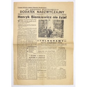 Express Wieczorny. 1956. 40. rocznica śmierci H. Sienkiewicza.