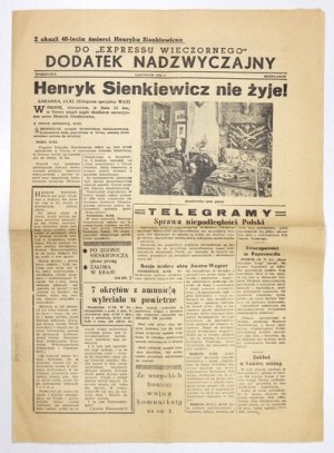 Express Wieczorny. 1956. 40. rocznica śmierci H. Sienkiewicza.