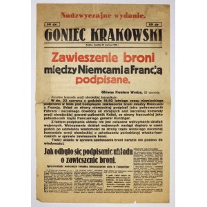 GONIEC Krakowski. 23 VI 1940. Zawieszenie broni między Niemcami a Francją podpisane