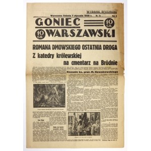GONIEC Warszawski. Special issue. Funeral of R. Dmowski.