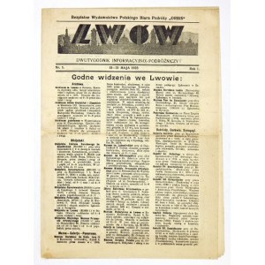 LWÓW. Dwutygodnik informacyjno-podróżniczy. R.1, nr 1: 15-31 V 1925.