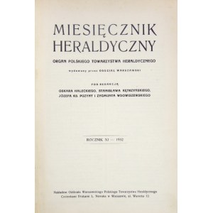 Heraldische Monatsschrift. R. 11-12: 1932-1933.