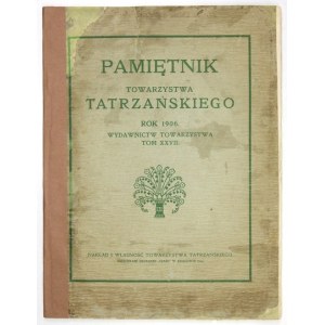 MEMORANDUM of the Tatra Society. Vol. 27: 1906. with complete plates.