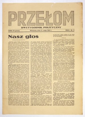 PRZEŁOM. R. 1, nr 2: 17 V 1944. Hitlerowskie wyd. dywersyjne.