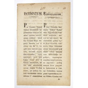 ROZPORZĄDZENIE, Galicja, sprawy sądownicze. 1803.