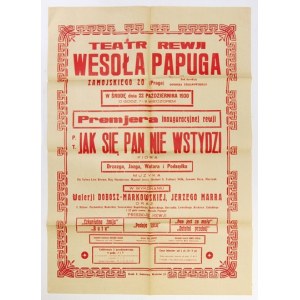 Afisz Teatru Wesoła Papuga z Warszawy. 1930.