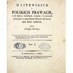 CZACKI T. - O litewskich i polskich prawach. 1801. T. 2 w eleganckiej półskórkowej oprawie.