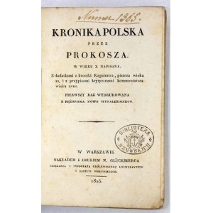 [DYAMENTOWSKI P.] - Polish chronicle in the tenth century written. 1825.