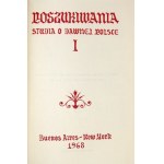 POSZUKIWANIA. Studia o dawnej Polsce. [T.] 1. Buenos Aires-New York 1968. Edicion Orloviana. 8, s. 157, [4], tabl....