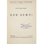 ENDYK Rostyslav - Zov zemli. Krakiv 1940. Ukrainske Vydavnyctvo. 8, p. 160. broch. Bibliot. Sučasnych Pismennykiv, č....