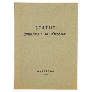 STATUT der Union der Gebirgsländer. Warschau 1937. druk. Archid. 16d, S. 31, [1]. brosch.