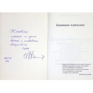 E. KRZESIŃSKA - Zamiatanie warkoczem. 1994. Dedykacja autorki.