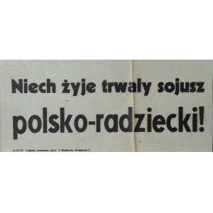 Niech żyje trwały sojusz polsko-radziecki!