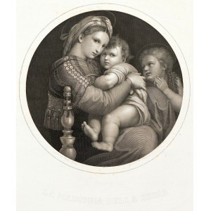 Rafael Santi, H. Petersen, Madonna Della Sedia, lata 1850-70
