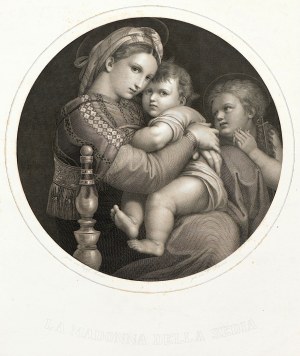 Rafael Santi, H. Petersen, Madonna Della Sedia, lata 1850-70