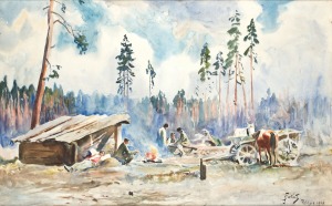 Julian Fałat, KRAJOBRAZ Z POLESIA, 1916