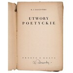 GAŁCZYŃSKI Konstanty Ildefons – Utwory poetyckie. Warszawa, 1937 [I wydanie]