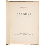 KADEN Adam – Fraszki. 1928 [dedykacja autora]