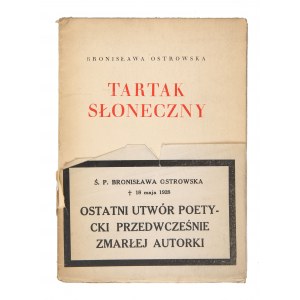 OSTROWSKA Bronisława - Tartak słoneczny. Warszawa, 1928