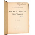 JAWORSKI Władysław Leopold - Kodeks cywilny austryacki. T. 1-2. Kraków, 1903
