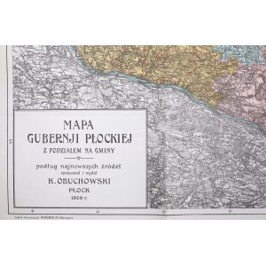 [PŁOCK] Mapa Gubernji Płockiej. 1908