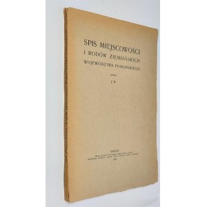 Spis miejscowości i rodów ziemiańskich województwa pomorskiego, 1925 r.