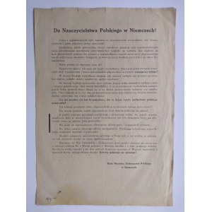 A proclamation to the Polish Teachers' Association in Germany.