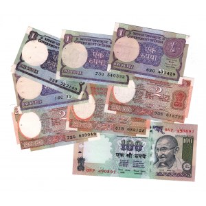 India 8 Different Banknotes 1985 - 2005
