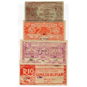 Indonesia Lot of 4 Notes 1947
