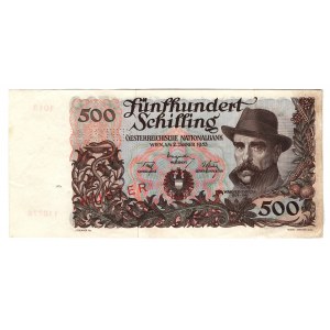 Austria 500 Shillings 1953 Specimen