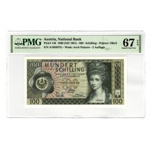 Austria 100 Shillings 1969 PMG 67 EPQ