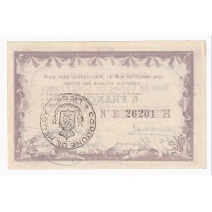 Belgium Commune De Heusy 5 Francs 1914