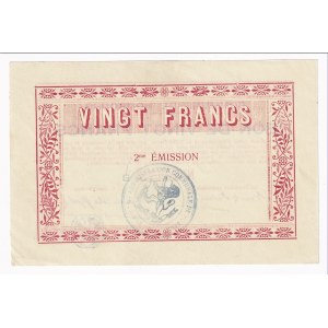 Belgium Commune De Hombourg 20 Francs 1914